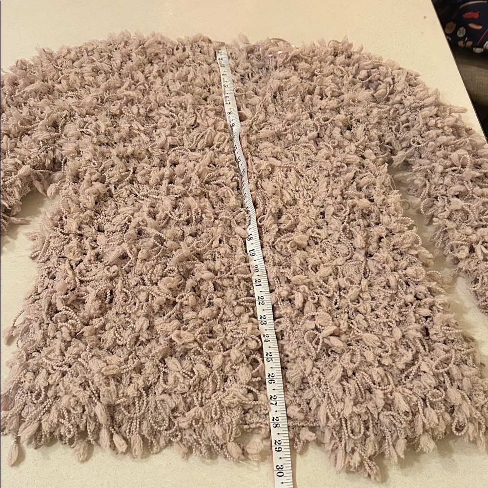 Aaron & Amber Anthropologie Small Knotted Cardigan Chunky Sweater Shaggy Knit - Picture 13 of 17